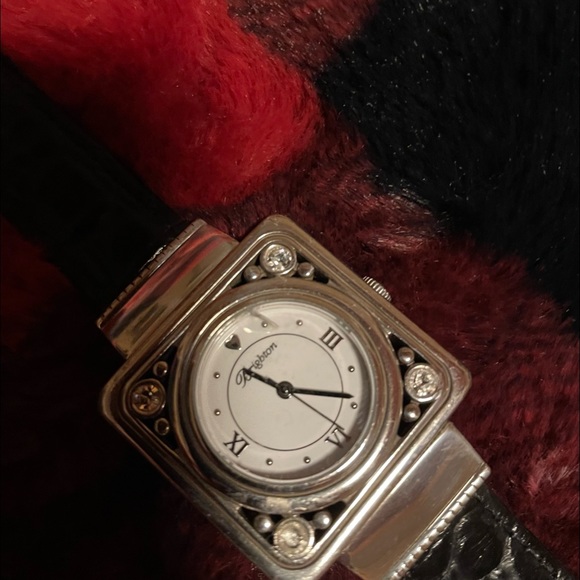 Brighton watch. Black leather band with square silver face. Excellent condition. - Picture 3 of 4